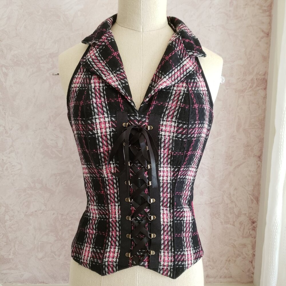 Vintage Tripp NYC Plaid Corset Vest XS